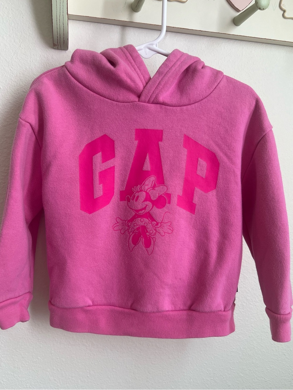 GAP Kids Bright Pink Minnie Mouse Hooded Sweatshirt